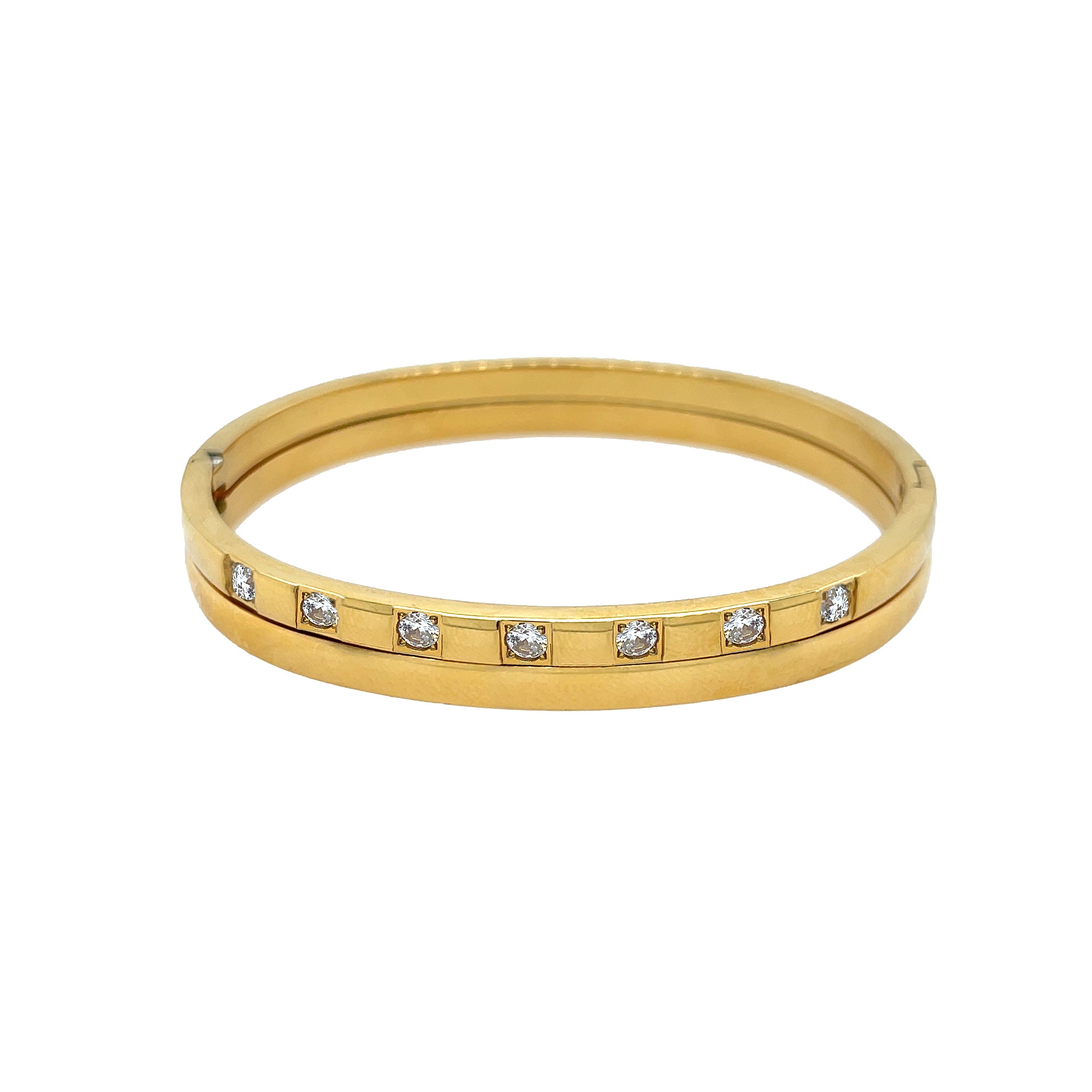 CZ Eternity Bangle Bracelet Set

Yellow Gold Plated
2.50" Diameter
4MM Thick

While supplies last. All Deals Of The Day sales are FINAL SALE.
