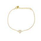 Pave CZ Heart Chain Bracelet  Yellow Gold Plated Over Silver Heart: 0.25" Wide 6-7.5" Adjustable Length    While supplies last. All Deals Of The Day sales are FINAL SALE.