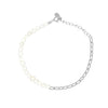 Pearl Chain Link Bracelet  White Gold Plated Over Silver 6.5-8" Adjustable Length    While supplies last. All Deals Of The Day sales are FINAL SALE.