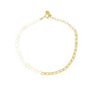Pearl Chain Link Bracelet  Yellow Gold Plated Over Silver 6.5-8" Adjustable Length    While supplies last. All Deals Of The Day sales are FINAL SALE.