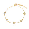 CZ Bezel Heart Chain Bracelet  Yellow Gold Plated Over Silver 6.75-8" Adjustable Length Hearts: 0.24" Wide    While supplies last. All Deals Of The Day sales are FINAL SALE.
