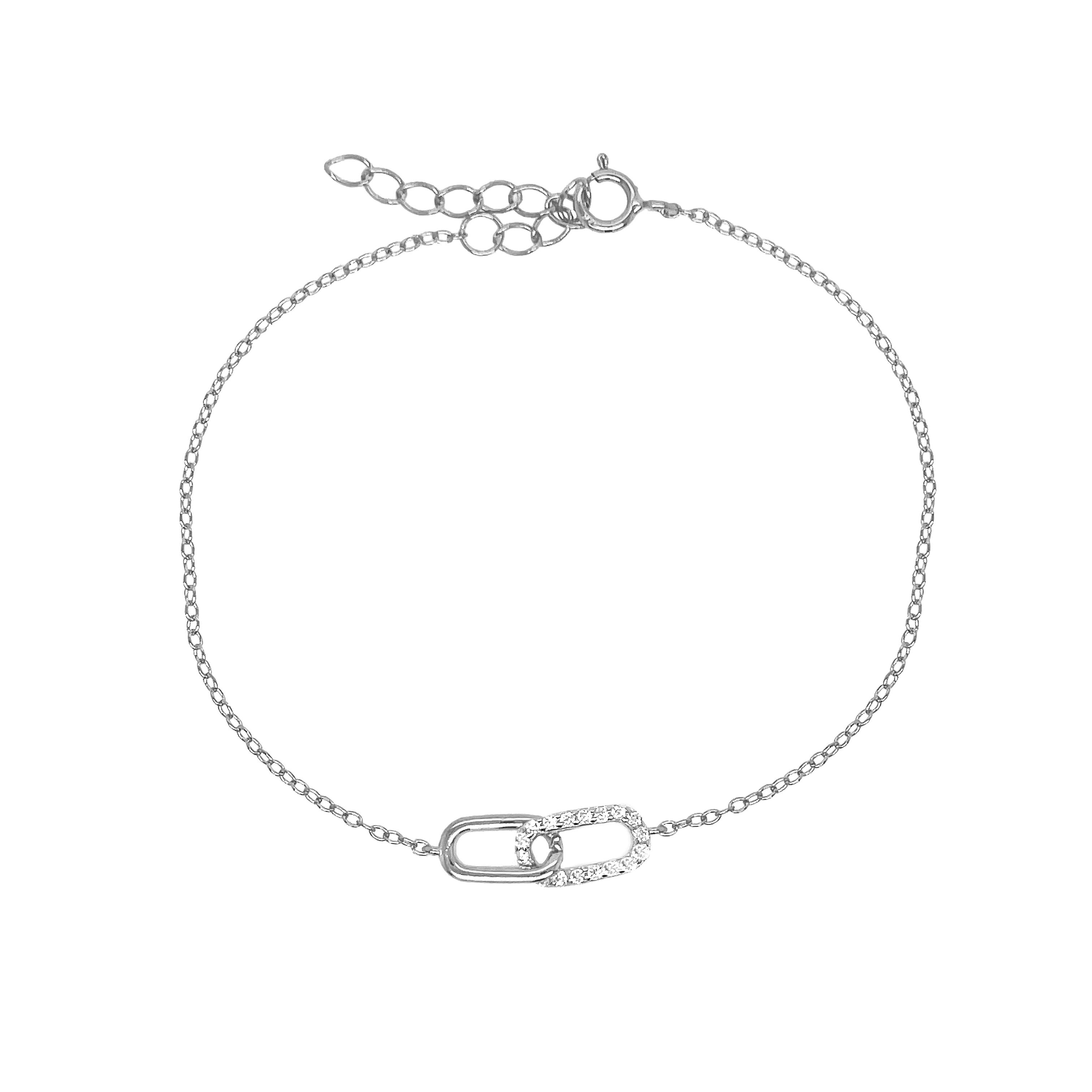 <p>Pave CZ Link Bracelet</p> <ul> <li>White Gold Plated Over Silver</li> <li>Center Links: 0.52" Wide</li> <li>6.5-7.5" Adjustable Length</li> </ul> <p><span style="color: #ff2a00;">While supplies last. All Deals Of The Day sales are FINAL SALE.</span></p>