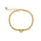 Puff Heart Beaded Bracelet  Yellow Gold Plated Puff Heart: 0.36" Long X 0.30" Wide 4MM Ball Beads 6.75-8" Adjustable Length  While supplies last. All Deals Of The Day sales are FINAL SALE.