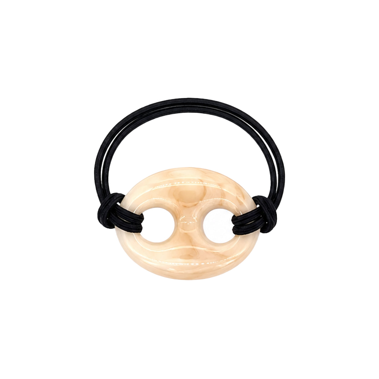 Mariner Link Black Hair Tie And Bracelet

An everyday essential with a polished feel. This Mariner Link Hair Tie adds a stylish touch to any look. Wear it in your hair or slip it onto your wrist as a chic bracelet for effortless style on the go. Available in vibrant colors to complement every look.

Link: 1.5" Long X 1.8" Wide