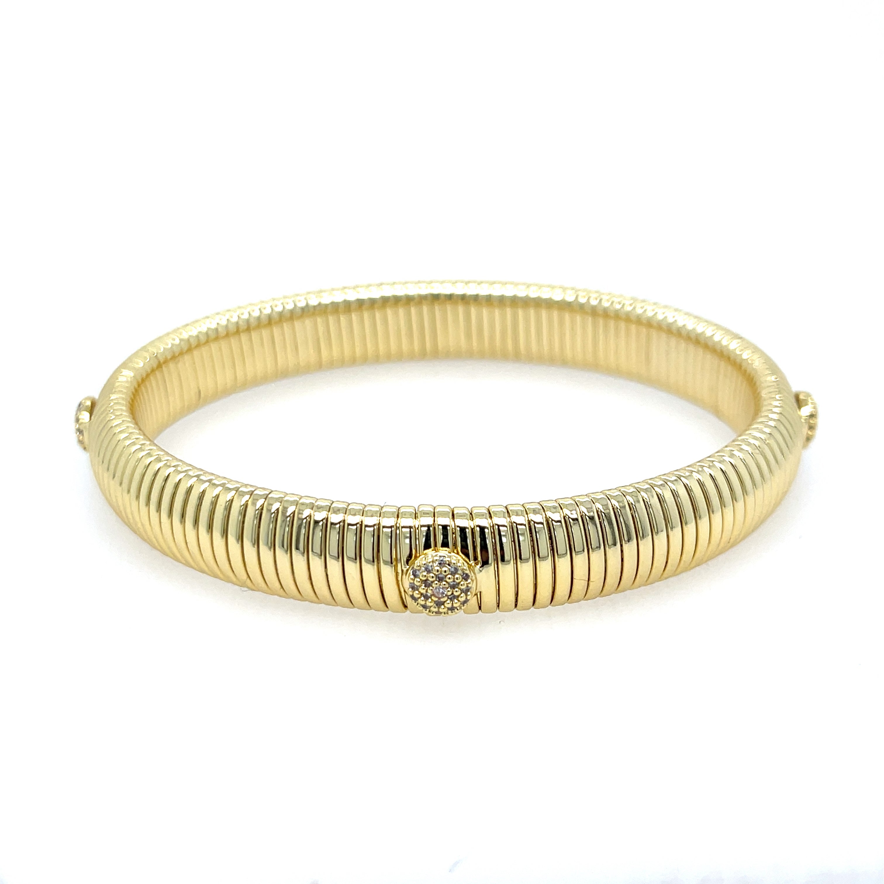 Pave Disc Flexible Bracelet view 1