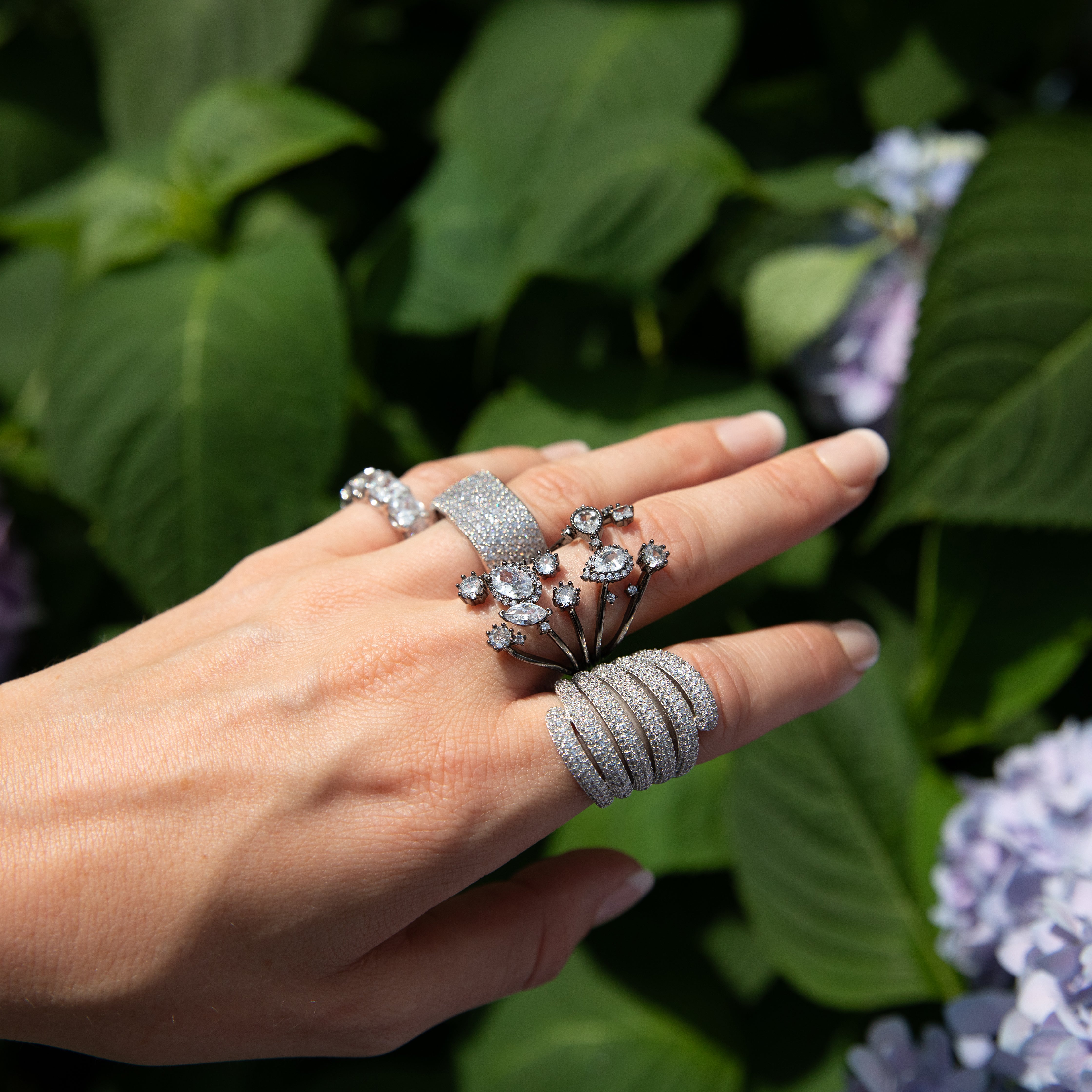 Multi Stone Adjustable Ring View 2