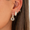 Diamond Double Huggie Pierced Earrings  14K Yellow Gold 0.08 Diamond Carat Weight 0.25" Diameter
