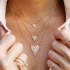 Pave CZ Large Heart Chain Necklace  White Gold Plated Over Silver Heart: 1.00" Long X 0.70" Wide 16-18" Adjustable Length