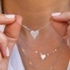 Pave CZ Small Heart Chain Necklace  White Gold Plated Over Silver Heart: 0.50" Long X 0.50" Wide 16-18" Adjustable Length    While supplies last. All Deals Of The Day sales are FINAL SALE.