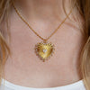 CZ Heart Pendant Chain Necklace  Yellow Gold Plated 18" Length  Heart: 1.08" Wide    While supplies last. All Deals Of The Day sales are FINAL SALE.