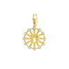 Arc De Triomphe CZ Disc Charm  Yellow Gold Plated 2.20" Long X 1.40" Wide
