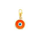 <p>Orange Evil Eye Charm&nbsp;</p> <ul> <li>Yellow Gold Plated</li> <li>0.84"&nbsp;Diameter</li> </ul>