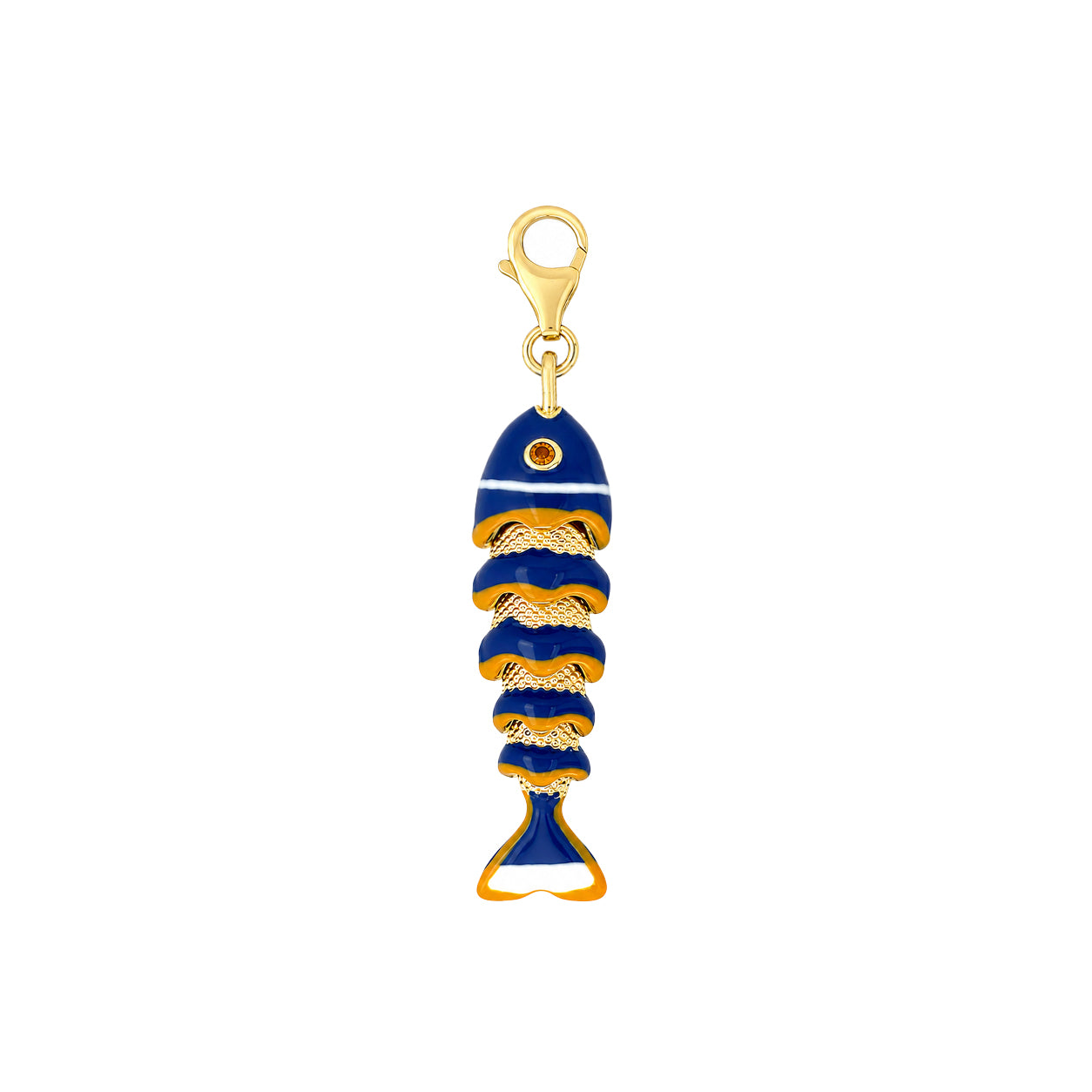 Blue Enamel Textured Flex Fish Charm&nbsp;

Reel in some fun with our Flex Fish Charm! This flexible and texturized charm adds a playful touch to any accessory. No need to fish for compliments, they'll come swimming your way with this cute addition.

Yellow Gold Plated
1.60" Long x 0.42" Wide