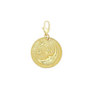 Moon &amp; Stars Disc Charm

Yellow Gold Plated
1.80" Long X 1.21" Wide