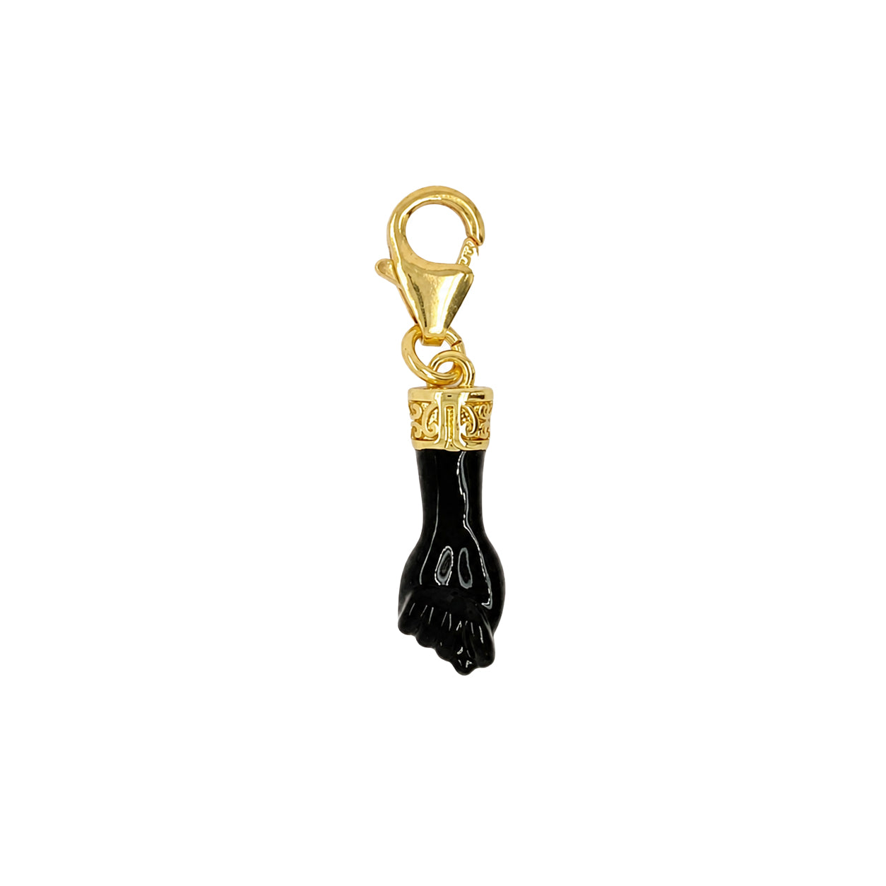 Black Small Figa Charm

Yellow Gold Plated
1.22" Long x 0.25" Wide
Enamel