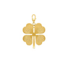 Texture Clover Charm

Bring a little luck to your everyday look with this radiant four-leaf clover charm. Crafted in yellow gold plating with an engraved sunburst finish, it easily clips onto your favorite chain, bracelet, or charm necklace for a personalized look. A timeless symbol of luck and positivity, it's the perfect piece to wear every day or gift to someone special.

Yellow Gold Plated
1.80" Long X 1.21" Wide