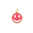 <p>Pink Enamel Smiley Charm</p> <ul> <li>Yellow Gold Plated</li> </ul>