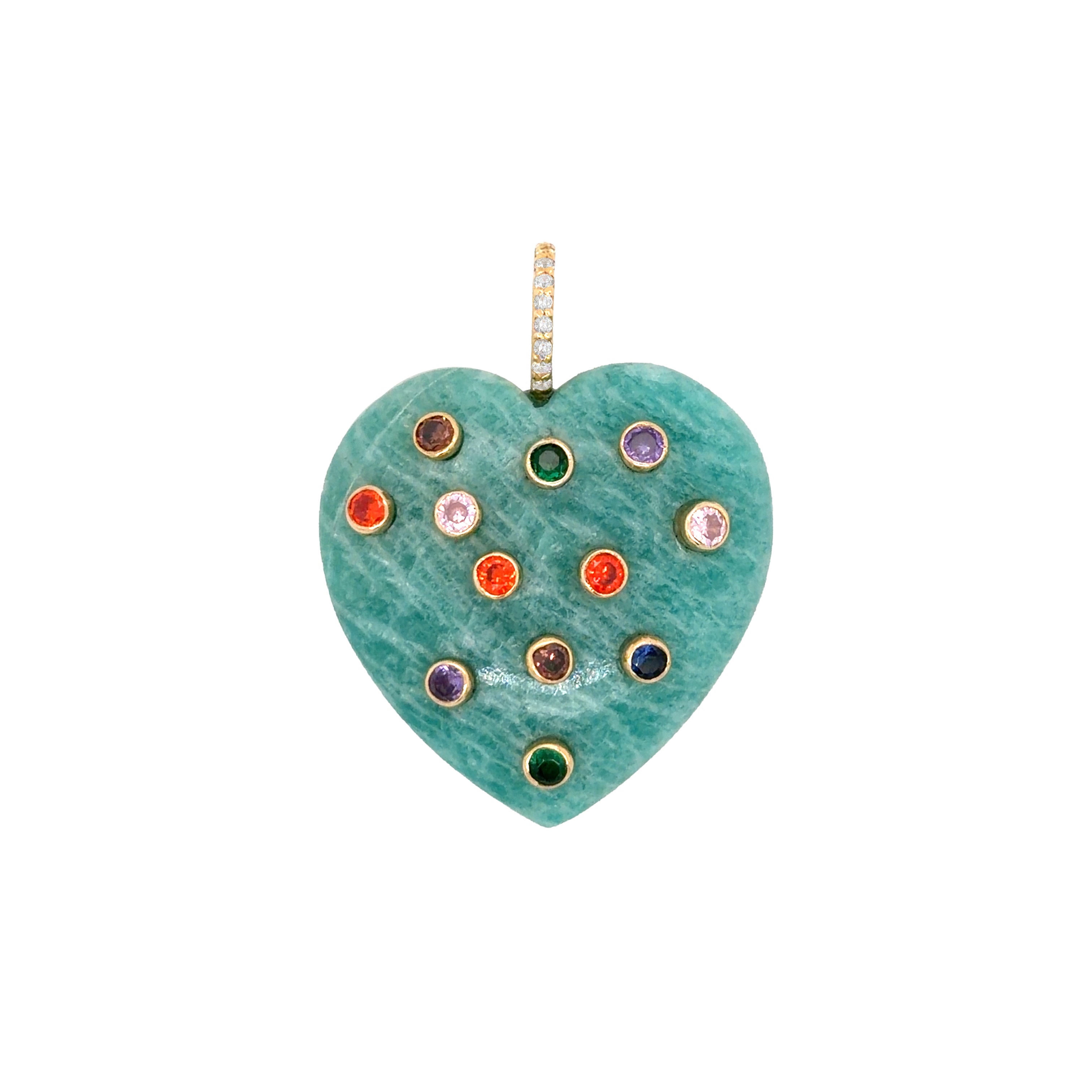 Amazonite Heart Charm View 1