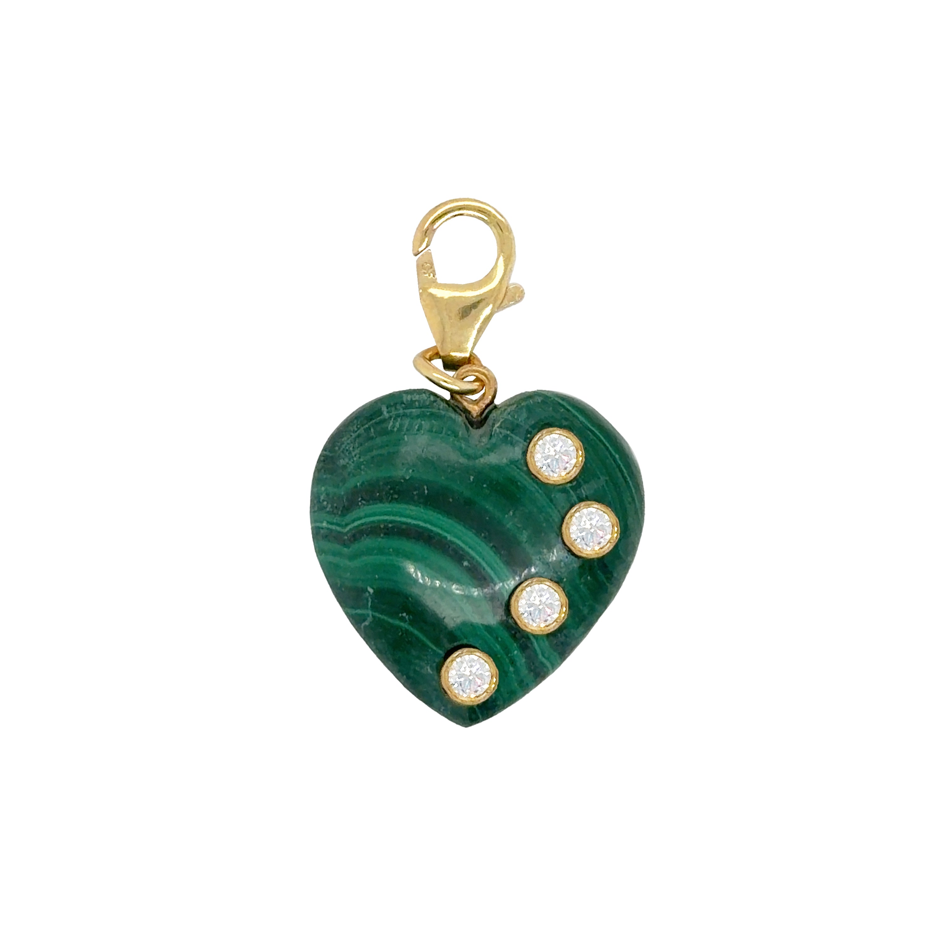 Malachite Heart Charm View 1