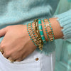 Diamond & Turquoise Bracelet  14K Yellow Gold 1.20 Diamond Carat Weight 6.5" Length 0.25" Width