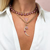 Pink Sapphire Medium Heart Necklace   14K Yellow Gold 0.45 Sapphire Carat Weight  0.77" Length X 0.55" Width 16"-18" Adjustable Length 