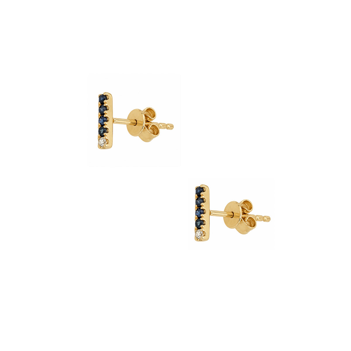Diamond & Sapphire Bar Earrings