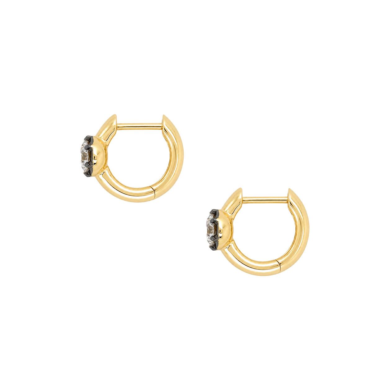 Diamond Hoop Earrings View 3