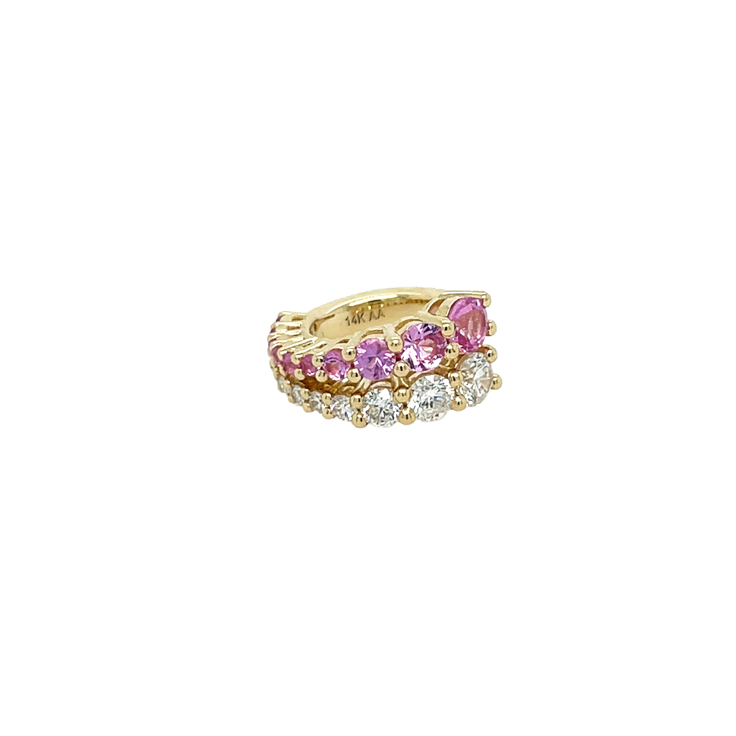 Diamond &amp; Pink Sapphire Double Row Cuff Earring

Add a playful pop of color to your look with this Diamond &amp; Pink Sapphire Cuff Earring. Featuring vibrant sapphires paired with sparkling diamonds, this cuff brings a unique sparkle that’s sure to catch every eye. Perfect for adding a fun, elegant twist to any outfit!

14K Yellow Gold
0.49 Diamond Carat Weight
0.58 Pink Sapphire Carat Weight
0.26" Wide
