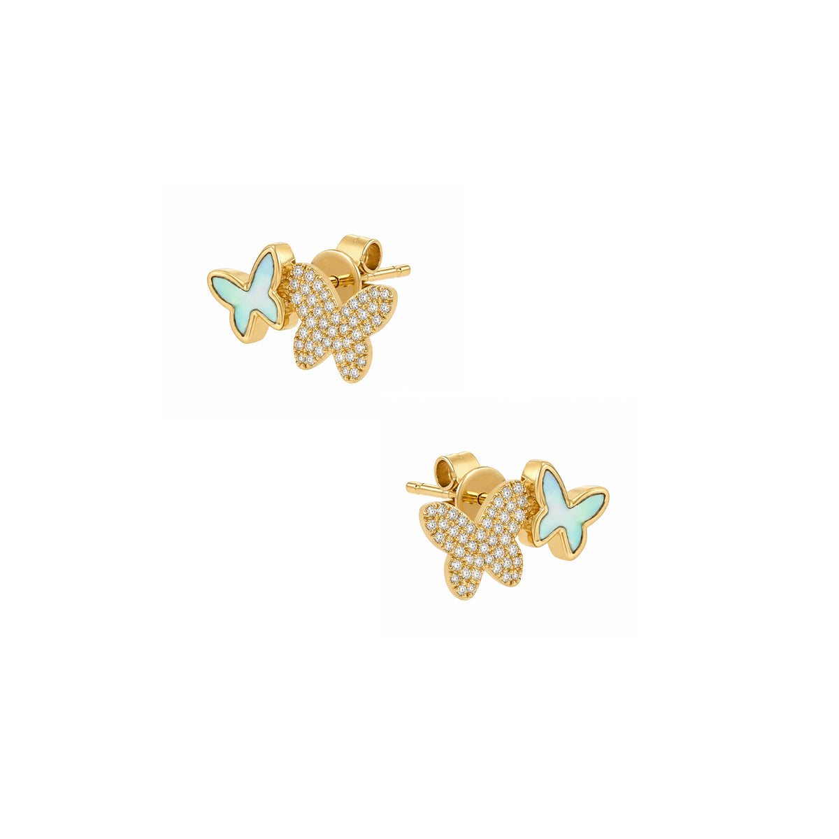 Diamond & Pearl Butterfly Earrings View 2