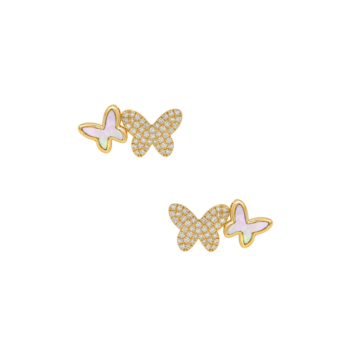 Diamond & Pearl Butterfly Earrings View 1