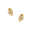 Diamond Triple Huggie Pierced Earrings  14K Yellow Gold  0.05 Diamond Carat Weight  0.59" Long X 0.33" Wide
