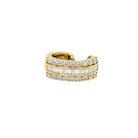 Baguette &amp; Round Diamond Ear Cuff Earring

A bold, no-piercing ear cuff designed for effortless shine. Set in 18K yellow gold, this three-row cuff features baguette and round diamonds set in a clean, linear formation for a structured look. The sculptural silhouette adds instant polish, whether worn alone or stacked with hoops and studs.

18K Yellow Gold
0.68 Diamond Carat Weight