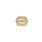 Pave Diamond Triple Band Ear Cuff

Elevate your style with this diamond triple band ear cuff, designed to be worn without the need for a piercing. It features three stacked bands with a shimmering center row of pave set diamonds, perfect alone or layered for a modern, refined look.

18K Yellow Gold
0.75" X 0.58"
0.72 Diamond Carat Weight