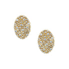 Oval Gold-Plated Pierced Stud Earrings