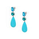 Turquoise Drop Pierced Earrings

White Gold Plated Over Silver
1.95" Long X 0.55" Wide

Cubic Zirconia&nbsp;