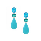 Turquoise Drop Pierced Earrings

White Gold Plated Over Silver
1.95" Long X 0.55" Wide

Cubic Zirconia&nbsp;