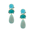 Blue Stone Triple Drop Pierced Earrings

These Blue Stone Drop Earrings feature unique blue-colored stones that add a subtle yet striking touch of sophistication to any ensemble. Their elegant design makes them perfect for elevating both everyday looks and special occasions.

Yellow Gold Plated Over Silver
2.35" Long X 0.62" Wide