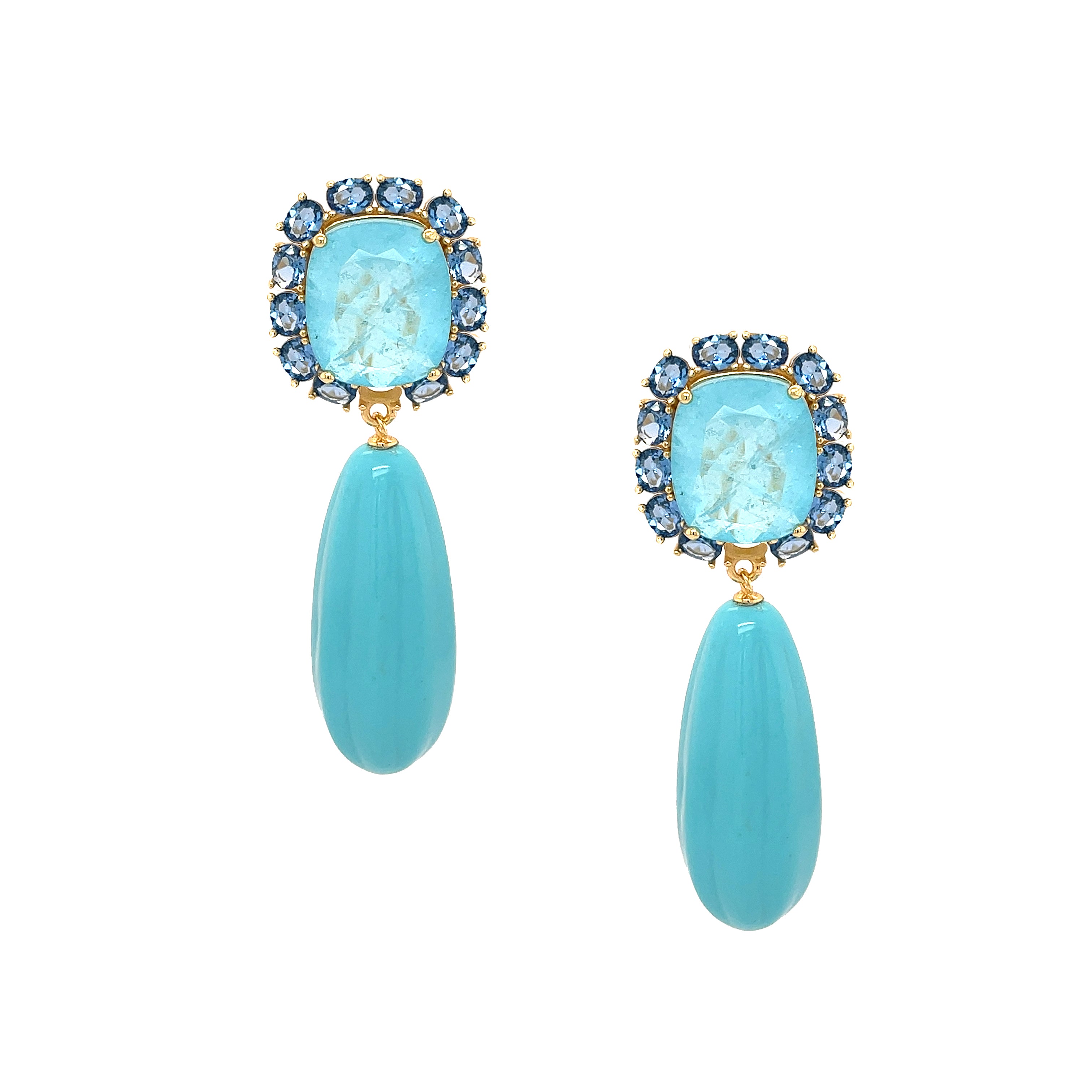 Faux Turquoise Drop Earrings