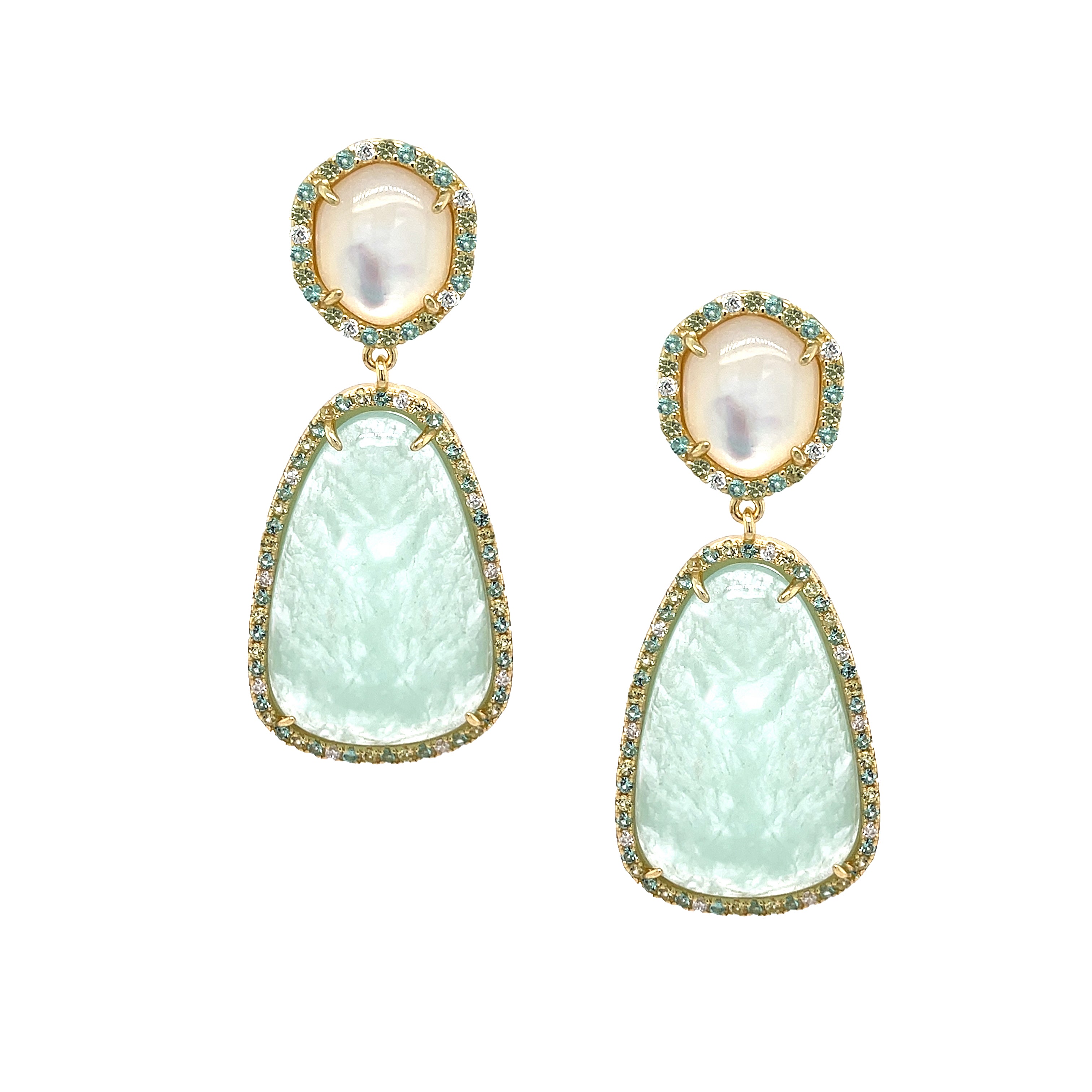 Mint Stone Drop Earrings