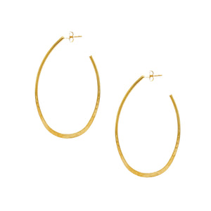 CZ Pave Circle Hoop Pierced Earrings  Yellow Gold Plated 2.5" Diameter 