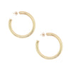 Large Gold Hoop Earrings  Yellow Gold Plated 1.95" Diameter 0.20" Width Pierced As worn by Hoda Kotb.