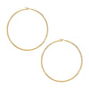 Large Thin Hoop Pierced Earrings   Yellow Gold Plated 3.0" Diameter 