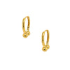 Bell Huggie Hoop Pierced Earrings  Yellow Gold Plated 0.75" Long X 0.50" Wide