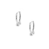 Bell Huggie Hoop Pierced Earrings  White Gold Plated 0.75" Long X 0.50" Wide