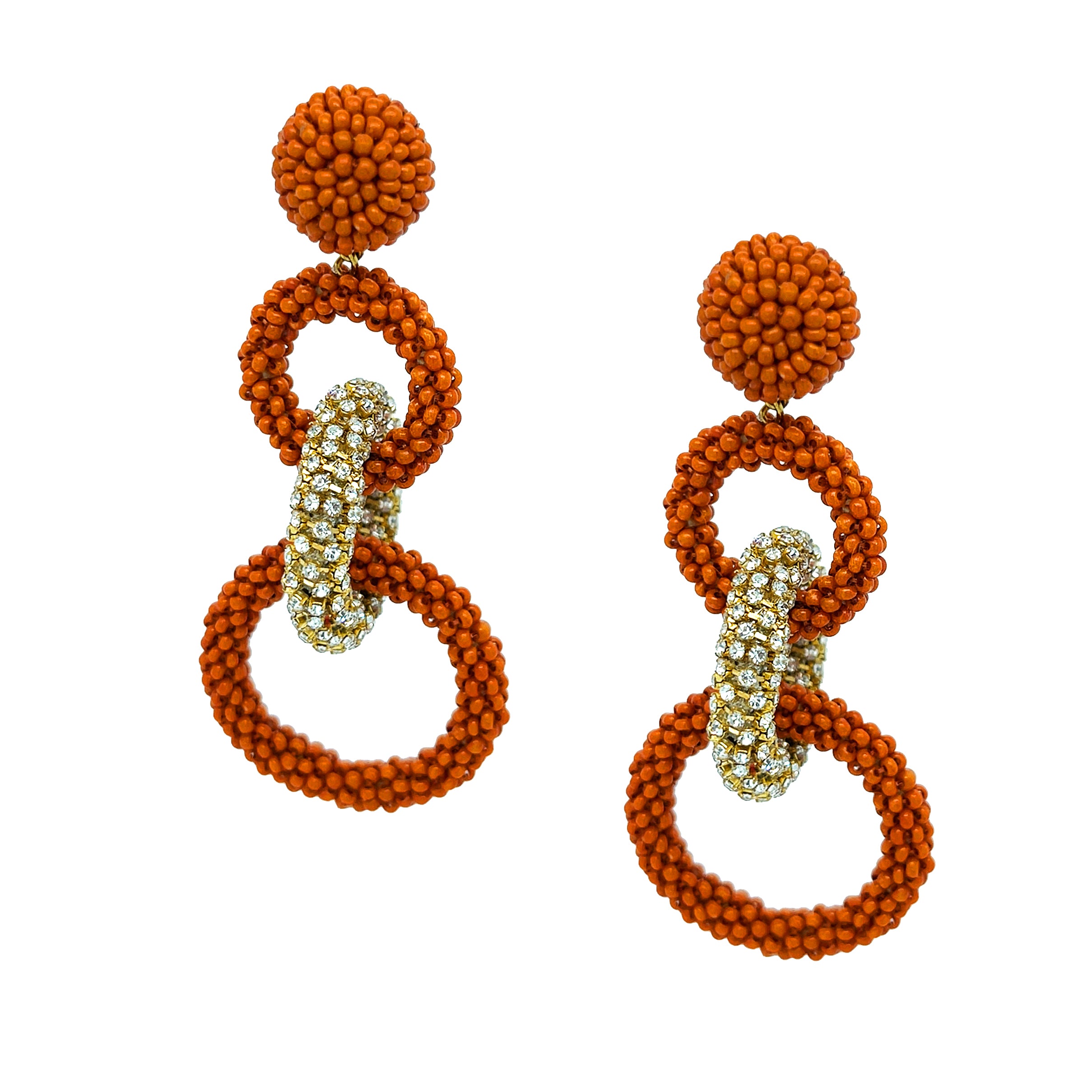 SALE Crystal Copper Earrings