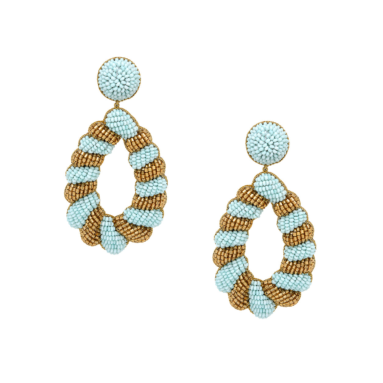SALE Beaded Tear Pierced Earrings