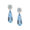 Crystal & Aqua Clip On Earrings