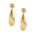 Tear Drop Clip On Earrings  Yellow Gold Plated 4.08" Long X 1.06" Wide