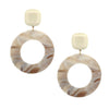 Multi Color Donut Shape Resin Clip On Earrings  Yellow Gold Plated 4.12" Long X 2.92" Wide