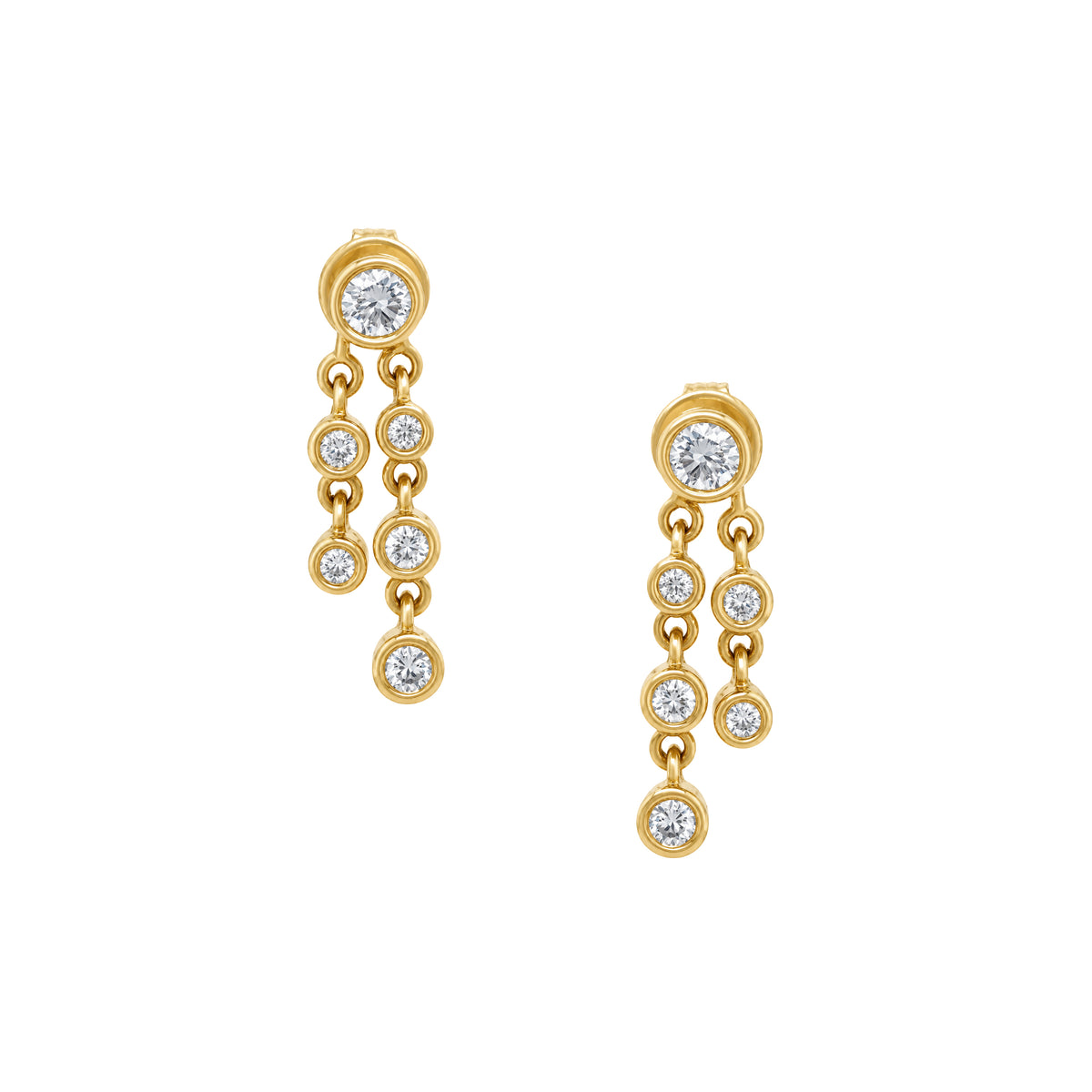 Lab Diamond Double Strand Earrings View 1